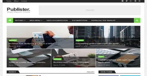 Publishter Seo Friendly Blogger Template 